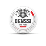 Close-up of Denssi Nicotine Pouches in UAE edition packaging
