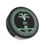 IGNITE Nicotine Pouches can with bold black label on display
