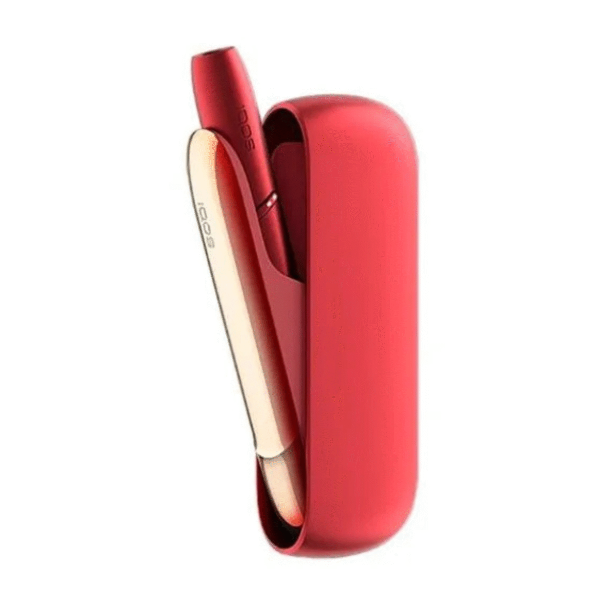Close-up of IQOS 3 Duo tobacco heating system with holder and charger