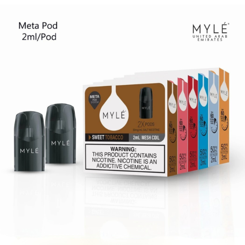 myle meta v5 vape pods 5% nicotine cartridges