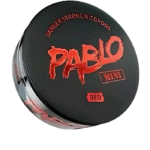 Open New PABLO Nicotine Pouches tin showing inside contents