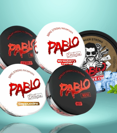Open New PABLO Nicotine Pouches tin showing inside contents