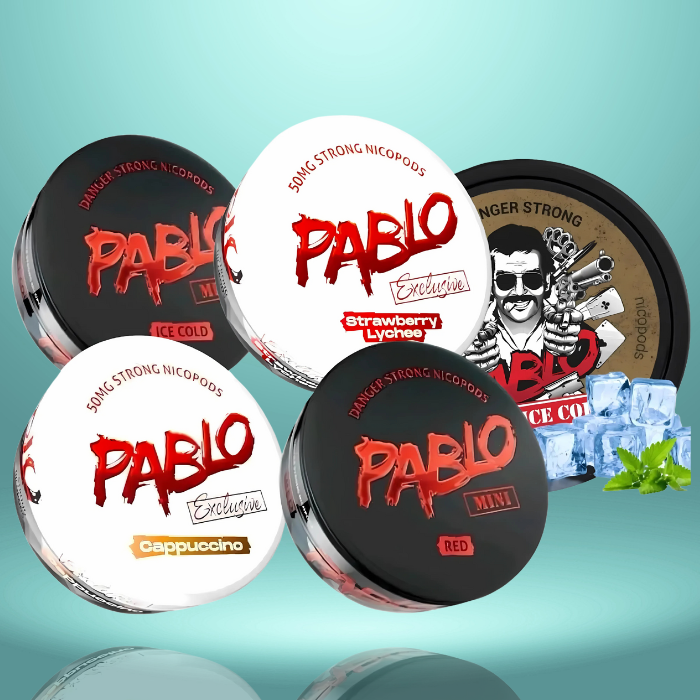 Open New PABLO Nicotine Pouches tin showing inside contents
