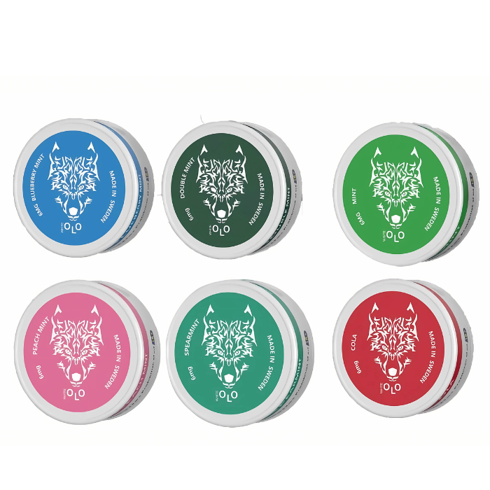 White OLO nicotine pouches tin in Dubai