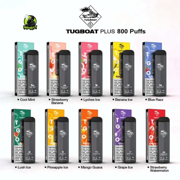 tugboat plus vape 800 puffs nic salt disposable