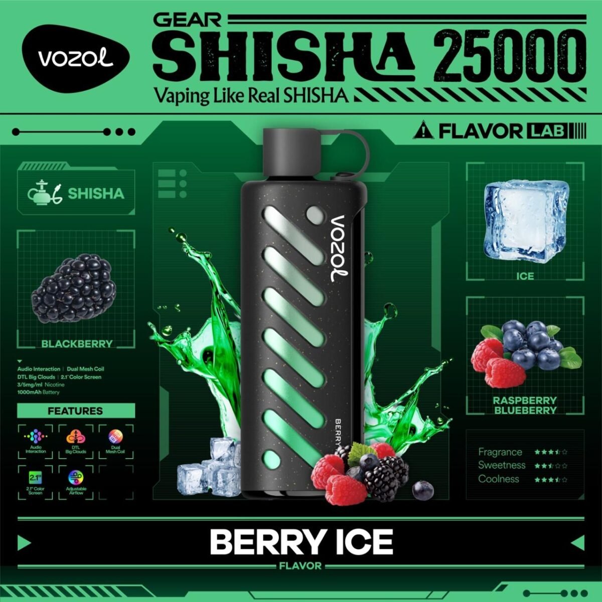 Vozol Gear Shisha 25000 Puffs