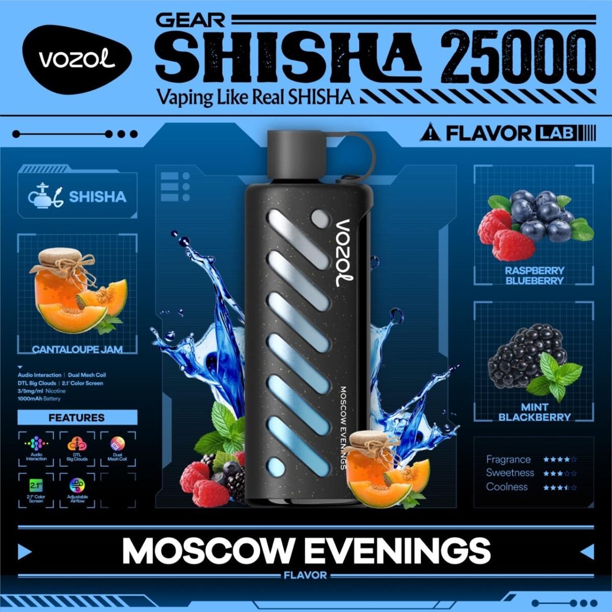 Vozol Gear Shisha 25000 Puffs