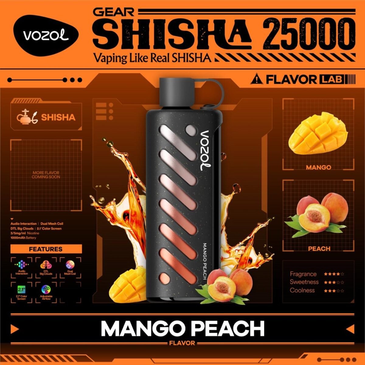 Vozol Gear Shisha 25000 Puffs