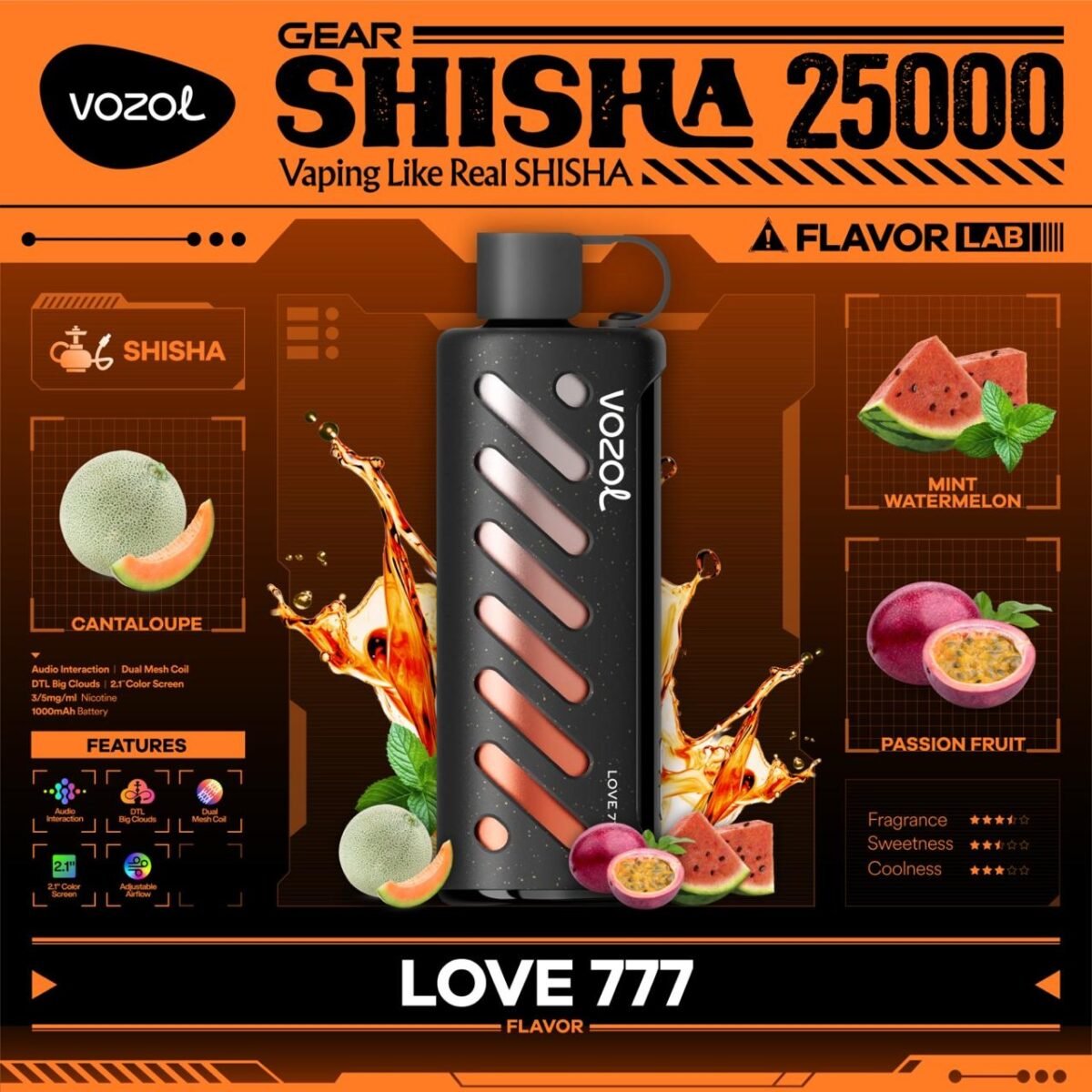 Vozol Gear Shisha 25000 Puffs