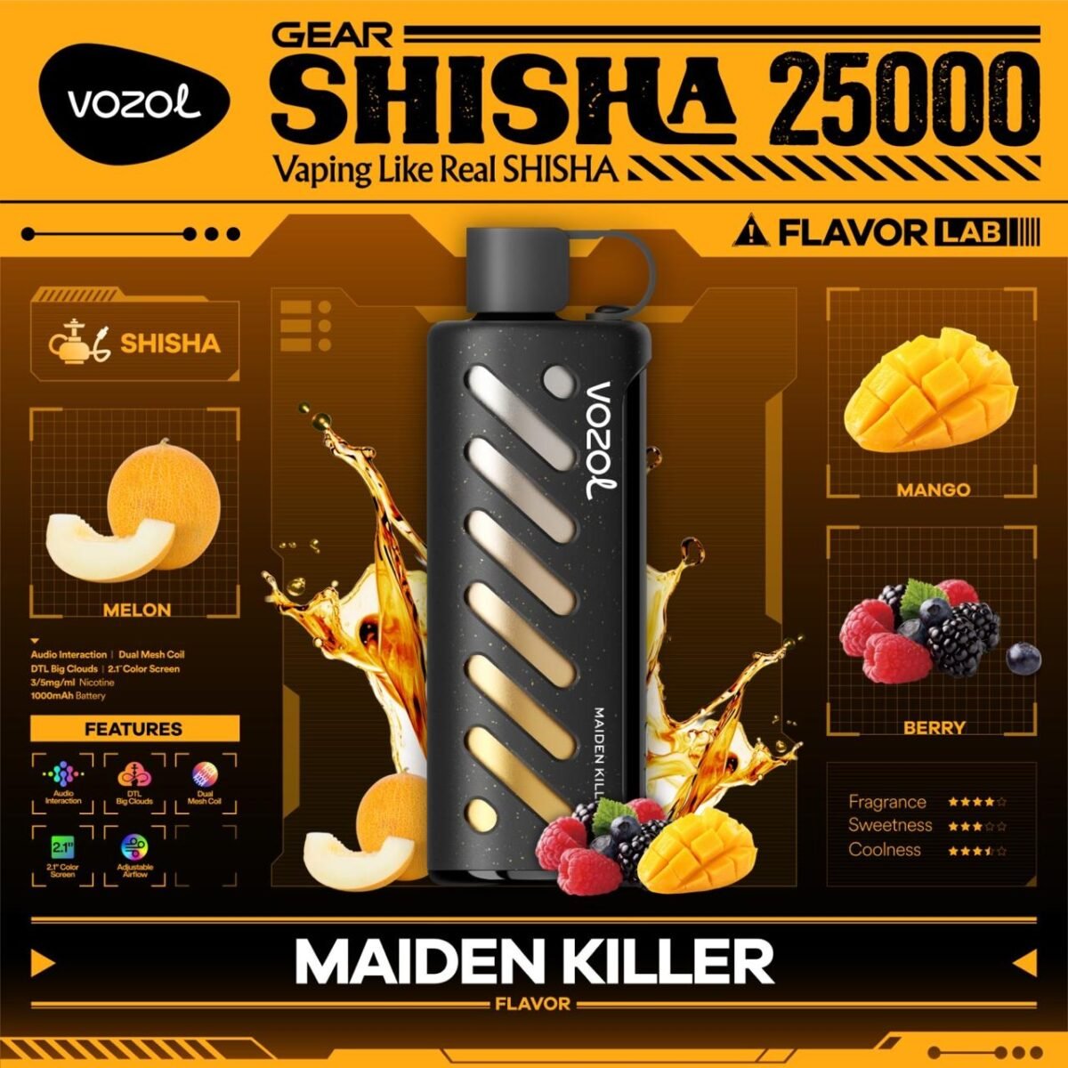Vozol Gear Shisha 25000 Puffs